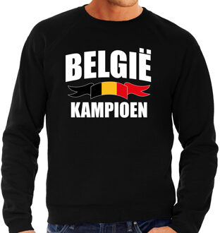 Bellatio Decorations Belgie kampioen supporter sweater zwart EK/ WK voor heren - EK/ WK trui / outfit 2XL