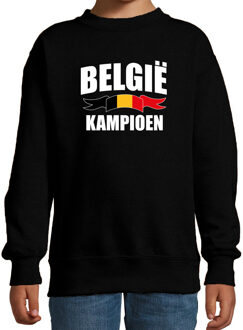 Bellatio Decorations Belgie kampioen supporter sweater zwart EK/ WK voor kinderen - EK/ WK trui / outfit L (146-152)