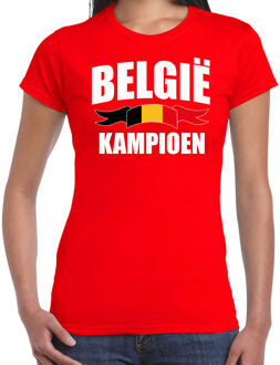 Bellatio Decorations Belgie kampioen supporter t-shirt rood EK/ WK voor dames - EK/ WK shirt / outfit 2XL