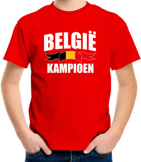 Bellatio Decorations Belgie kampioen supporter t-shirt rood EK/ WK voor kinderen - EK/ WK shirt / outfit L (146-152)