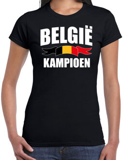 Bellatio Decorations Belgie kampioen supporter t-shirt zwart EK/ WK voor dames