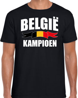 Bellatio Decorations Belgie kampioen supporter t-shirt zwart EK/ WK voor heren - EK/ WK shirt / outfit 2XL