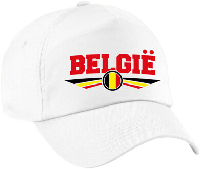 Bellatio Decorations Belgie landen pet wit volwassenen - Belgie baseball cap - EK / WK / Olympische spelen outfit