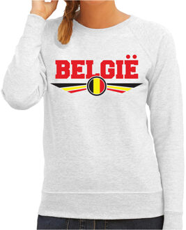 Bellatio Decorations Belgie landen sweater grijs dames