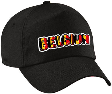 Bellatio Decorations Belgie landen voetbal pet zwart volwassenen EK / WK - Verkleedhoofddeksels