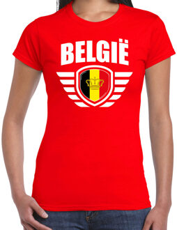 Bellatio Decorations Belgie landen / voetbal t-shirt rood dames - EK / WK voetbal 2XL