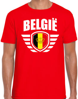 Bellatio Decorations Belgie landen / voetbal t-shirt rood heren - EK / WK voetbal L - Feestshirts