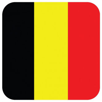 Bellatio Decorations Belgische vlag bierviltjes - 15x stuks - vierkant - Belgie feestartikelen - Landen decoraties - Bierfiltjes Multikleur