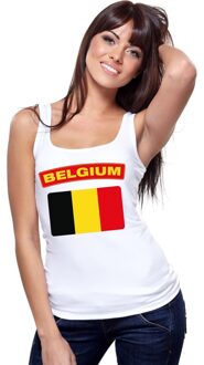 Bellatio Decorations Belgische vlag singlet wit dames