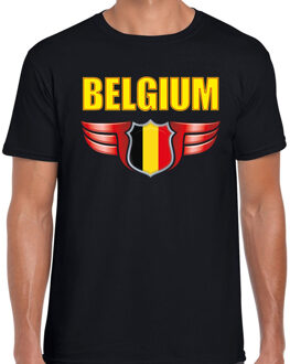 Bellatio Decorations Belgium landen t-shirt Belgie zwart voor heren - Belgie supporter shirt / kleding - EK / WK voetbal 2XL