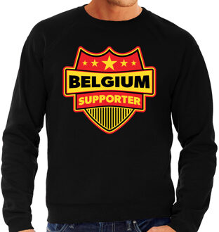 Bellatio Decorations Belgium supporter schild sweater zwart voor heren - Belgie landen sweater / kleding - EK / WK / Olympische spelen outfit 2XL