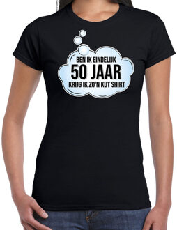Bellatio Decorations Ben ik eindelijk 50 jaar / Sarah verjaardag cadeau t-shirt / shirt - zwart - voor dames - 50ste verjaardag kado shirt / outfit / 50 jaar M