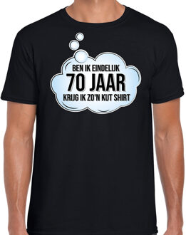Bellatio Decorations Ben ik eindelijk 70 jaar verjaardag cadeau t-shirt / shirt - zwart - voor heren - verjaardags shirt / 70 jaar / outfit S