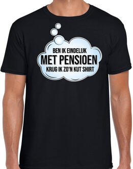 Bellatio Decorations Ben ik eindelijk met pensioen cadeau t-shirt / shirt - zwart - voor heren - kado shirt / outfit / pensioen / VUT / kleding XL