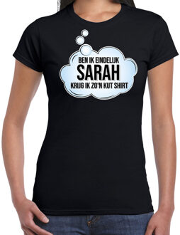 Bellatio Decorations Ben ik eindelijk Sarah verjaardag cadeau t-shirt / shirt zwart voor dames