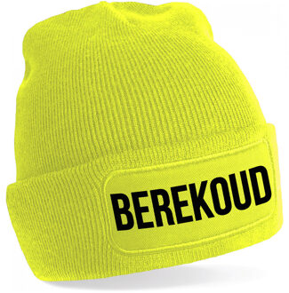 Bellatio Decorations Berekoud muts - unisex - one size - geel - apres-ski muts One size