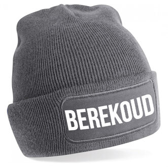 Bellatio Decorations Berekoud muts - unisex - one size - grijs - apres-ski muts One size