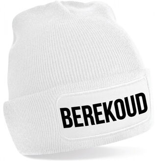 Bellatio Decorations Berekoud muts - unisex - one size - wit - apres-ski muts