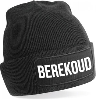 Bellatio Decorations Berekoud muts - unisex - one size - zwart - apres-ski muts One size