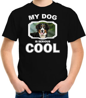 Bellatio Decorations Berner sennen honden t-shirt my dog is serious cool zwart - kinderen - Berner sennens liefhebber cadeau shirt L (146-152)