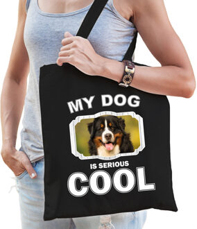 Bellatio Decorations Berner sennen honden tasje zwart volwassenen en kinderen - my dog serious is cool kado boodschappent