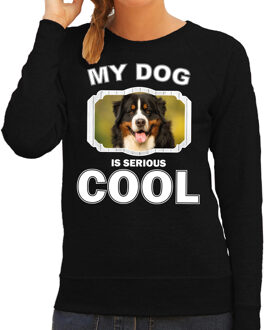 Bellatio Decorations Berner sennen honden trui / sweater my dog is serious cool zwart - dames - Berner sennens liefhebber cadeau sweaters 2XL