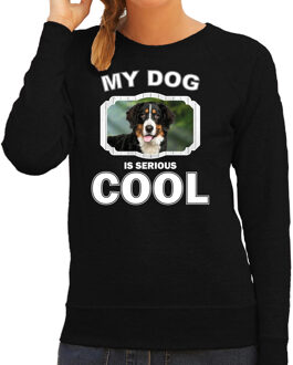 Bellatio Decorations Berner sennen honden trui / sweater my dog is serious cool zwart - dames - Berner sennens liefhebber cadeau sweaters 2XL