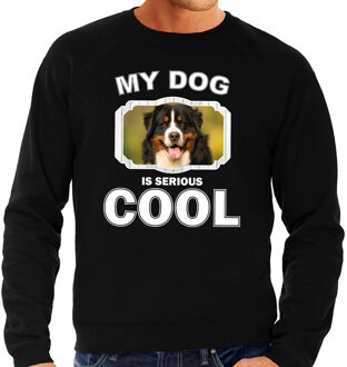 Bellatio Decorations Berner sennen honden trui / sweater my dog is serious cool zwart - heren - Berner sennens liefhebber cadeau sweaters 2XL