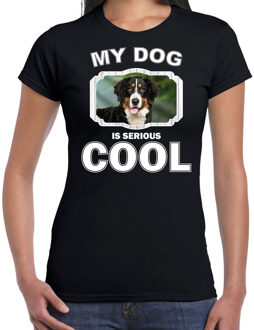 Bellatio Decorations Berner Sennens honden t-shirt my dog is serious cool zwart - dames - Berner Sennen liefhebber cadeau shirt 2XL