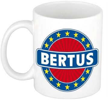 Bellatio Decorations Bertus voornaam koffiemok - beker - wit/blauw - 300 ml - Cadeau - Heren - Collega - Vaderdag Multi