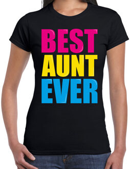 Bellatio Decorations Best aunt ever / Beste tante ooit fun t-shirt zwart dames 2XL