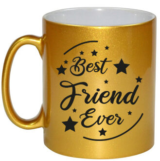 Bellatio Decorations Best Friend Ever cadeau mok / beker goudglanzend 330 ml - feest mokken Goudkleurig