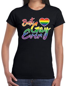 Bellatio Decorations Best Gay ever gay pride t-shirt zwart voor dames 2XL