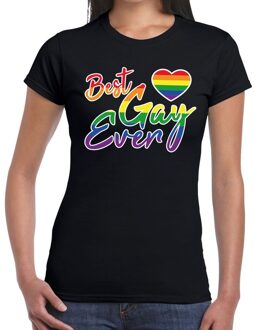 Bellatio Decorations Best Gay ever gay pride t-shirt zwart voor dames