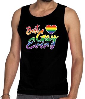 Bellatio Decorations Best gay ever tanktop/mouwloos shirt zwart heren 2XL