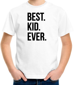 Bellatio Decorations Best kid ever punt cadeau t-shirt wit voor kinderen/kids S (122-128)