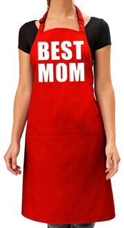 Bellatio Decorations Best Mom keukenschort rood voor dames / moederdag