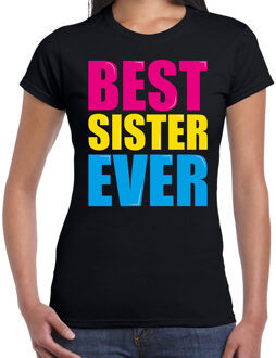 Bellatio Decorations Best sister ever / Beste zus ooit fun t-shirt zwart dames 2XL