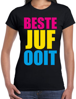 Bellatio Decorations Beste juf ooit cadeau t-shirt zwart dames 2XL