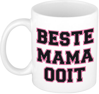 Bellatio Decorations Beste mama ooit koffiemok - drink beker - wit - cadeau - Moederdag / verjaardag