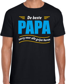 Bellatio Decorations Beste papa sorry voor alle grijze haren cadeau t-shirt zwart voor heren - vaderdag / verjaardag kado shirt 2XL