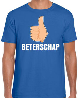 Bellatio Decorations Beterschap duim omhoog cadeau shirt blauw voor heren
