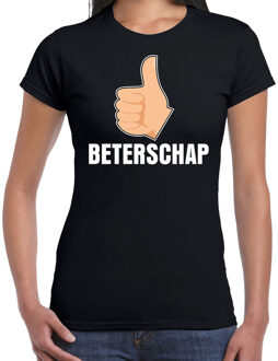 Bellatio Decorations Beterschap duim omhoog cadeau shirt zwart voor dames S
