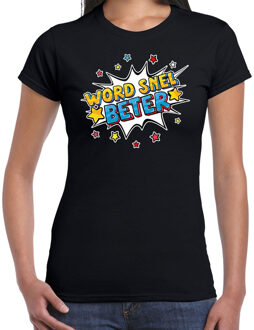 Bellatio Decorations Beterschap word snel beter cadeau shirt zwart voor dames M