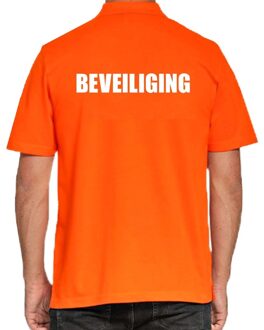 Bellatio Decorations Beveiliging poloshirt oranje voor heren Zwart