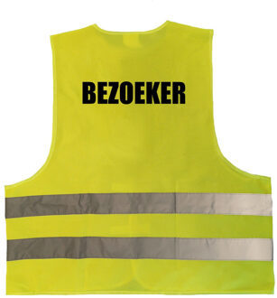 Bellatio Decorations Bezoeker vestje / hesje geel met reflecterende strepen voor volwassenen - One size