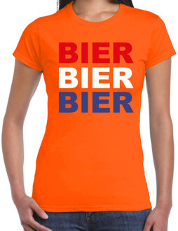 Bellatio Decorations Bier t-shirt oranje voor dames - Koningsdag / EK/WK shirts 2XL - Feestshirts