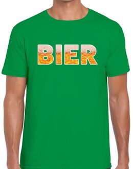 Bellatio Decorations Bier tekst t-shirt groen heren 2XL