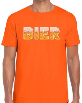 Bellatio Decorations Bier tekst t-shirt oranje heren 2XL