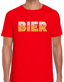 Bellatio Decorations Bier tekst t-shirt rood heren 2XL